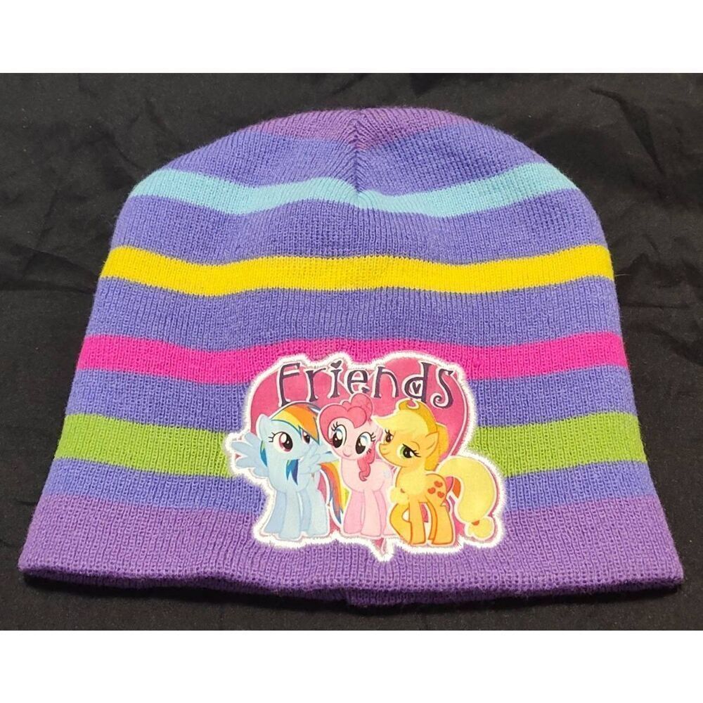 MY LITTLE PONY Friends Tobbogan hat Hasbro Rainbow colors Stitched patch